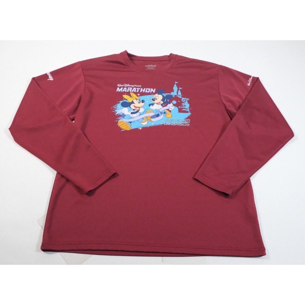 Run Disney Walt Disney World Marathon 2022 Long Sleeve Athletic Shirt Size M